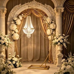 Elegant Wedding Reception Chandelier Large Crystal Ceiling Pendant Light For Banquet Hall Stage Background Party Decor