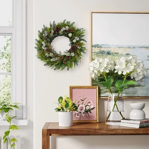 Artificial Eucalyptus Hemlock Pinecones Winterberry Wreath Garland for Christmas Decor