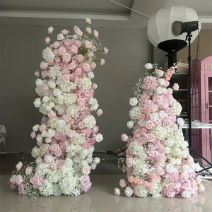 FL-208 Wholesale Pink Style Luxury Arrangement Artificial Pink Flower Arrangement Arch for Birthday Wedding Party Event Decor