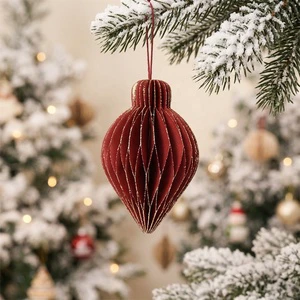 BSCI Factory Wholesale Paper Hanging Honeycomb Decoration Handmade Biodegradable Paper Ornament For Party Decoration Supply