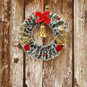 Handmade Plastic Luxury Eco-Friendly Indoor Christmas Mini Wreaths Rings Artificial Crafts Bowberry Decorations Door Hanging