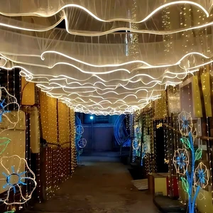 LED waterproof light strips, illuminated ceiling curtains, outdoor camping, restaurant atmosphere, wedding ceiling decoration