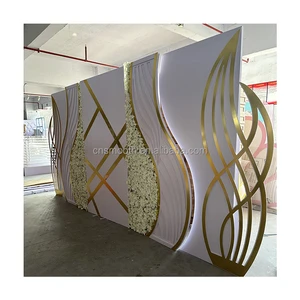 Hot Selling Luxury Wedding Stage Decoration Arch Backdrop With Flowers Acrylic Wedding Backdrop