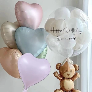 18'' Retro Matte Heart Lavender Foil Balloons Engagement Wedding Anniversary Baby Blue pink Helium Star Balloon Party Supplies