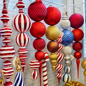 New Year and Christmas Holiday Party Display Window Decoration - Large-sized Irregular Plastic Electroplated Christmas Balls
