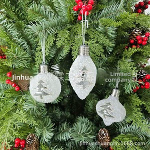 Cross-border New Product 8cm Plastic Christmas Ball Lights Illuminated Shaped Tree Pendant Decorations Made in China