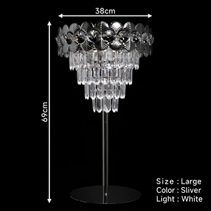 Ice Crystal Remote Controlled Led Table Lamp for Wedding Decoration with Built-in Battery and Changeable Table Light