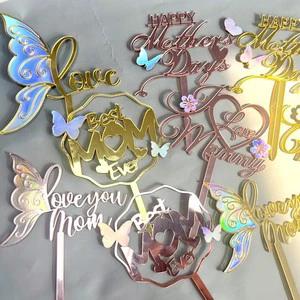 Wholesale Rose Gold Cake Topper Mother's Day Birthday Party Decorations Wedding Cake Supplies