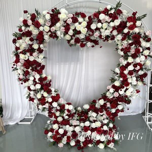 IFG Hot Sales 8ft Luxury Heart Shape Wedding Flower Arch for Wedding Party Opening Background