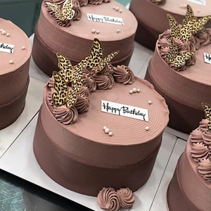 Stylish Reusable Eco-Friendly Paper Butterfly Cake Toppers with Leopard Print and Gold Stamping for Trendy Birthday Party Themes