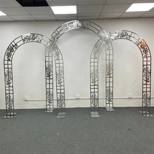 Wedding Flower Arch Frame Gold Silver Wedding Props Stage Wreath Metal Backdrop Round Square Arch for Wedding Decoration