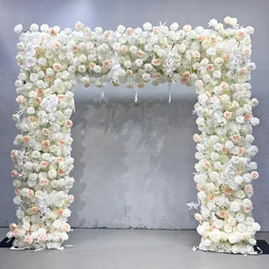 Wholesale White Wedding Arches and Silk Flower Backdrops for Wedding Event Decorations.