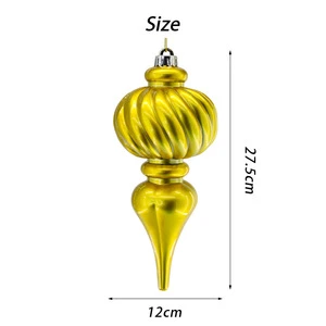 Wholesale Christmas Multi-Color Glossy Spiral Double-Ball Christmas Tree Finial Ornament Xmas Tree Ball Home Party Decorations
