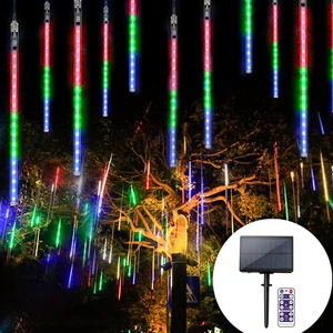 Intelligent IP65 Solar LED Fairy Meteor Shower Light Durable Plastic Indoor Outdoor Control for Wedding Christmas Decorations
