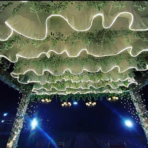 Ceiling Decoration RGB Light All Color Available Wave Shape Ceiling Drape Wedding Stage Decoration for Decor