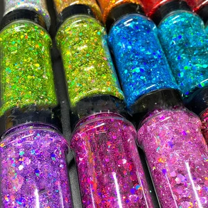 Vibrant Multi Color Glitter Powder in Chunky and Fine Sizes Perfect for Crafts Nails and Cosmetics