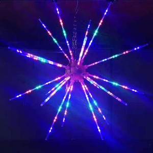 3D Round Circle Hanging Lights Led Fireworks Fan Wall Light RGB Meteor Lamp Remote Control Garden IP44