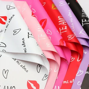 Red Lip Spanish Flower Wrapping Paper