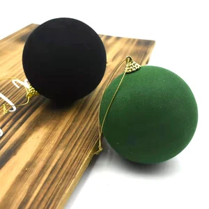 Christmas Tree Ornaments 10cm Solid Circular Foam Flocking Christmas Balls