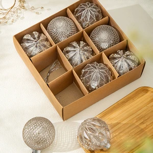 Transparent Gold Glitter Christmas Tree Decorations Christmas Balls Home Xmas Decoration for Ornament Present