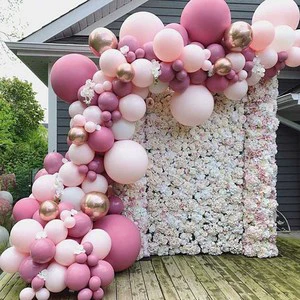 Wholesale Pink Party Latex Balloons Girls Confetti Birthday Party Wedding Decoration Balloons Arch Kit Garland Kit Set