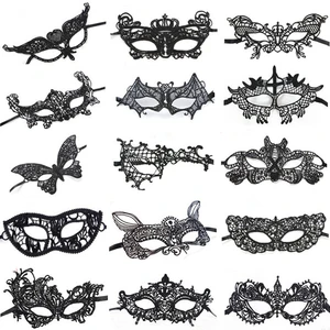 Black Party Adult Festival Halloween Masquerade Secret Decoration Club Dance Face Eye Decoration Lace Sexy Mask