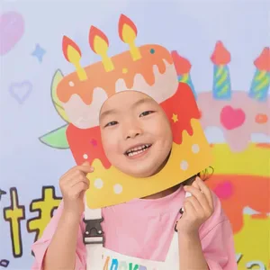 Ins Style Birthday Party Decoration Mask Creative Festival Funny Gift Cake Birthday Hat Photo Prop Party Accessories