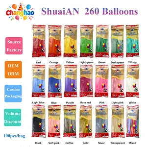 Factory Direct ShuaiAN 260 Modelling Long Balloons Latex Magic Balloons For Kids Party Scene Decoration