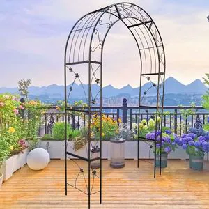 Metal Outdoor Garden Archway Wedding Arch for Party Events Arbor Trellis Climbing Plants Support Garden Door Arch B
