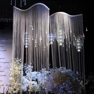 H226 Wedding Ceremony Entrance Decoration Curtain Stage Background Tassel Ceiling Hall Layout for Wedding Ceiling Decoration