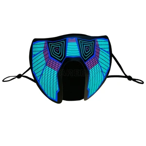 Low Price El Equalizer Design Xmas Party Light up Mask Led Horror Night Happy Flashing Led Mask