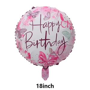 Happy Birthday Party Eco-Friendly Disposable Large 18 Inch Aluminum Foil Helium Balloons Round Decorations