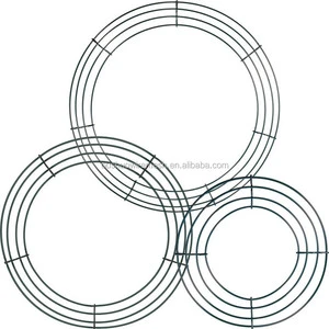 Customize Size 10 12 14 16 18 Inches Dark Green Metal Artificial Flower Wreath Christmas Door Wreath Rings for Home Decoration