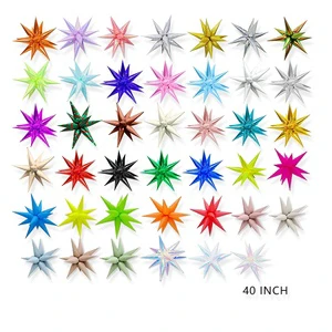 Wholesale 40 Inch Raindrop Cones Globos Exploding Explosive Star Ballons Helium Starburst Foil Balloons