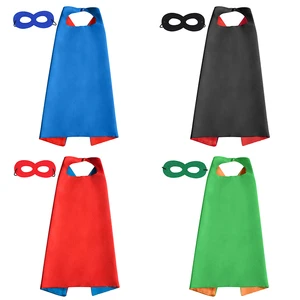 CM2902 Kids Superhero Capes Mask Children Halloween Party Cape and Mask for Kid Festival Holiday Party Dress up Costume