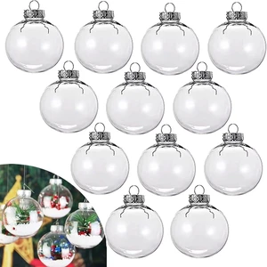 Wholesale Clear 6cm 8cm Disc Plastic Christmas Tree Ball Bauble 3 1/2 3.125 Inch 4 Inch 10cm Hanging Blank Ornaments Home Decor