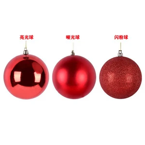 Wholesale Shatterproof Logo Decorative Christmas Balls Large Red Matte Multi-Size Tree Ornaments Customized Logo Accepted
