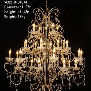 Wholesale Props Decoration Hanging Crystal Light Hotel Wedding Hall Stage Silver Wedding Chandeliers Decoration Chandeliers