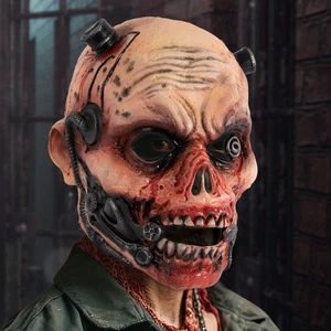 Hot Selling Realistic 3D Holiday Party Costume Props Halloween Horror Zombie Mask Headgear