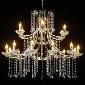 Luxury Wedding Chandelier 12+6 Heads Light European Energy Saving Crystal Chandeliers for Hotel