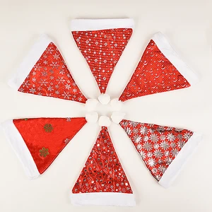 Wholesale Light up Christmas Hat Red Velvet Snowflake Design Festive Party Hats for Holiday Celebrations