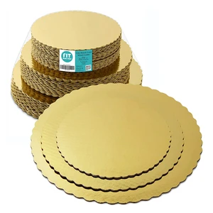 White Silver Golden Scalloped Foil Round Cake Board Tray Cake Decorating Supplies White Sturdy Cake Board
