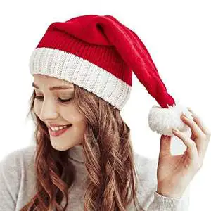 Custom Logo Christmas Santa Hats With New Year Party With Embroidery Hat Winter Santa Cap for Women Men Reasonable Price