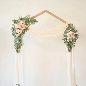Qianzhiyu DHGM-8 for & Blue Artificial Wedding Arch Kit with Floral Swags Fabric Drape for Ceremony Reception Decorations