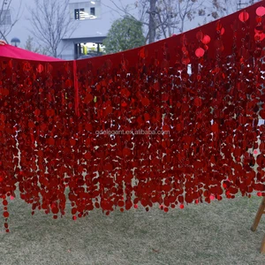 DT002 Romantic Red Theme Wedding Ceiling Decor Elegant Hanging Flower Arrangement for Reception Banquet