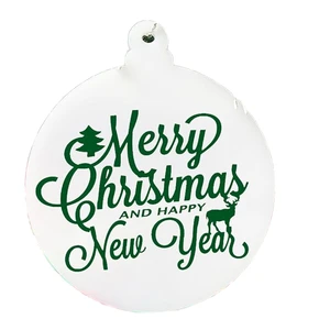 Acrylic Christmas Tree Hanging Ornament Clear Bauble Ball Crafts for Home Xmas Circle Discs