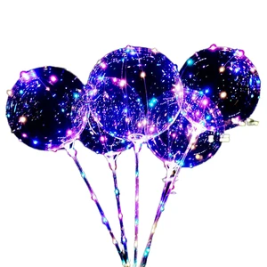 Wholesale High Quality Party Decoration Happy Birthday Transparent Clear Round Led Lighting Bobo Bubble Balloon Ballon for Decor