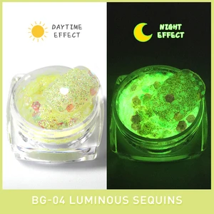 Halloween & Christmas Decoration Bojun BG Hexagon Glow in the Dark Sequins Night Luminous Glitter for Party