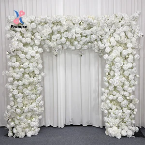 Large Customized Color Square Realistic Silk Handmade Eco-friendly Artificial Flower Arch Backdrop High-density Wedding