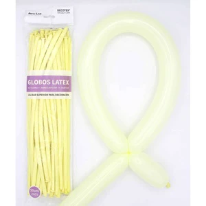 Party Love Decotex Latex Number Balloons 260s Durable Pale Yellow 50pcs for Birthday Adult Party Decorations
